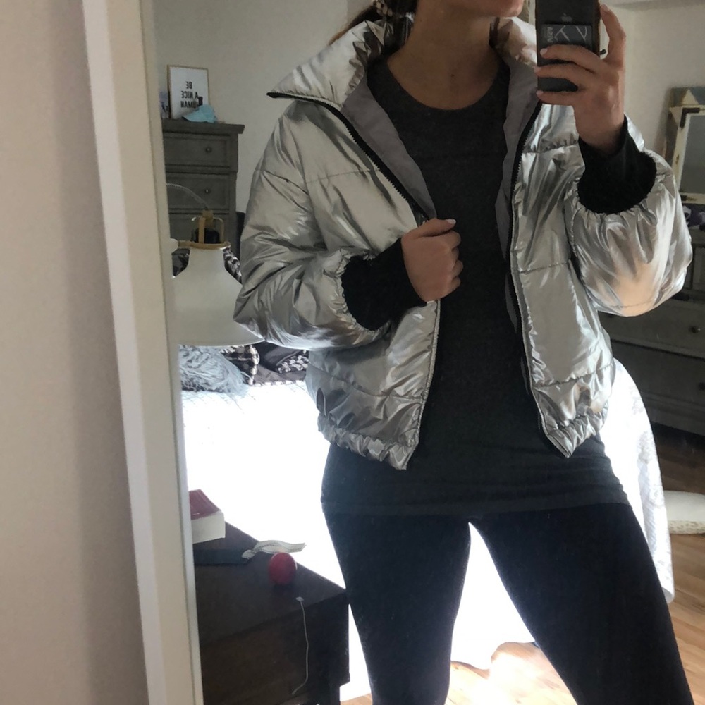 Size medium shein silver jacket